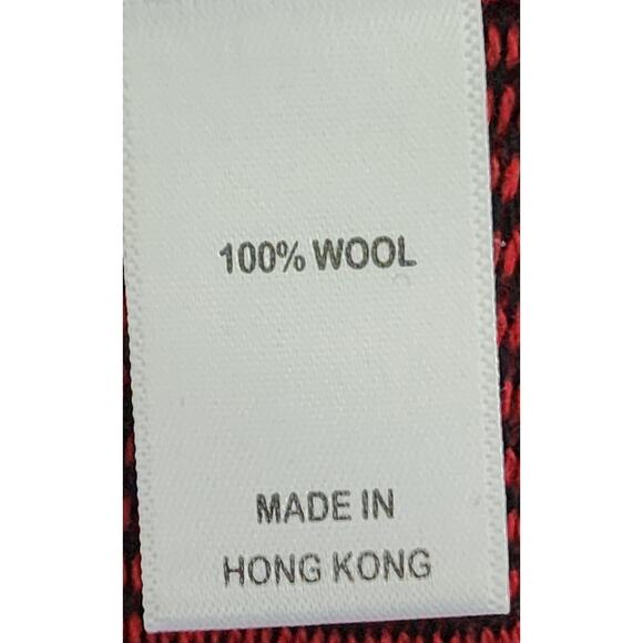 St. John Red & Black Abstract Striped Sweater, Size P - Picture 5 of 6